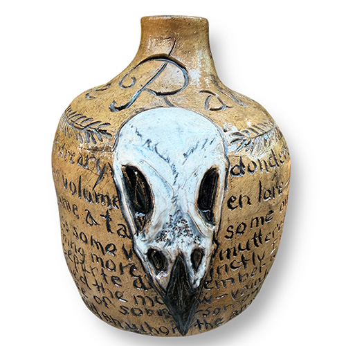 Breezy 7" The Raven Story Jug - Georgia Folk Pottery DP6278 SOLD